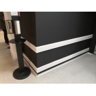 Okopová doska WallProtec Hygienic so skosenou hranou – plast, biela/mliečna, 2000×195 mm (2×/1×)