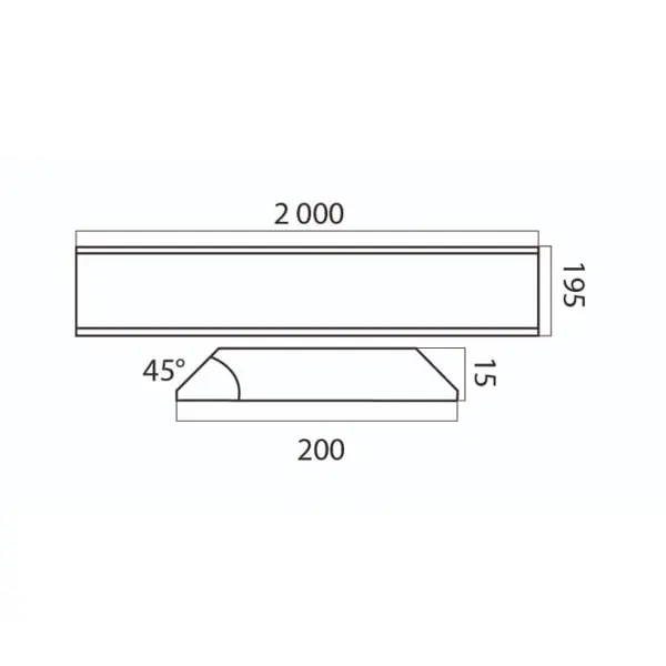 Okopová doska WallProtec Hygienic so skosenou hranou – plast, biela/mliečna, 2000×195 mm (2×/–)