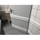 Okopová doska WallProtec Hygienic so skosenou hranou – plast, biela/mliečna, 2000×195 mm (2×/–)