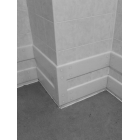 Okopová doska WallProtec Hygienic so skosenou hranou – plast, biela/mliečna, 2000×195 mm (2×/–)