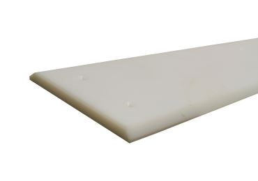 Okopová doska WallProtec Hygienic so skosenou hranou – plast, biela/mliečna, 2000×195 mm