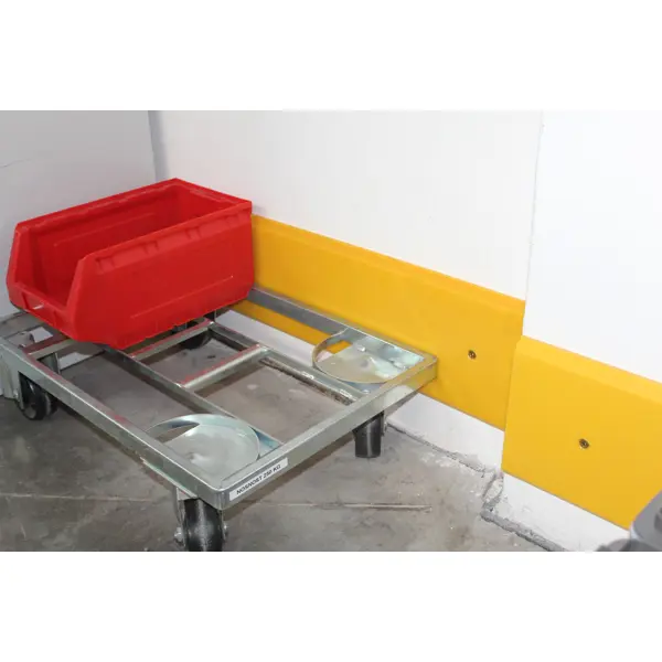 Okopová doska WallProtec Premium so skosenou hranou – plast, žltá, 2000×195 mm (1×/–)