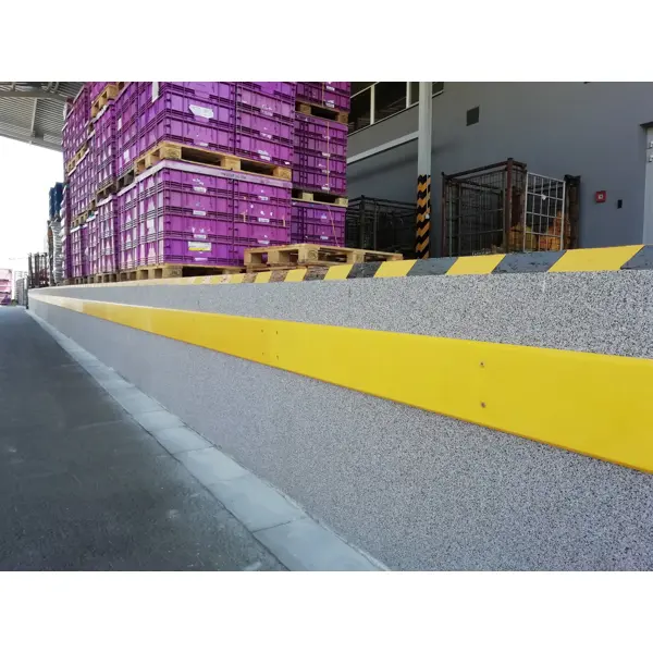 Okopová doska WallProtec Premium so skosenou hranou – plast, žltá, 2000×195 mm (2×/2×)