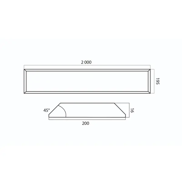 Okopová doska WallProtec Premium so skosenou hranou – plast, žltá, 2000×195 mm (2×/–)