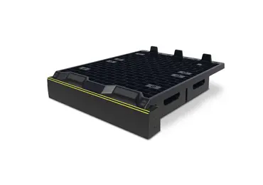 Paletová podesta UnderGuard vrát. HD ForkGuard Kerb Barrier – PP, čierna, 1241×1070 mm