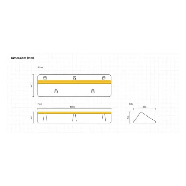 Parkovací doraz nákladných vozidiel Truck Stop – 150×300×1000 mm, bez kotiev