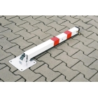 Parkovací stĺpik BASIC – oceľ, bielo-červená, 800 mm, sklopný, zámok FAB