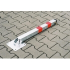 Parkovací stĺpik BASIC – oceľ, strieborno-červená, 800 mm, sklopný, zámok FAB