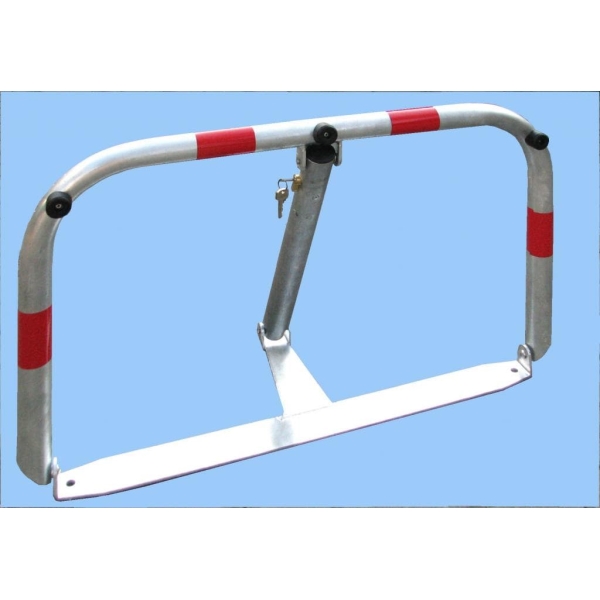 Parkovacia zábrana U80 – oceľ, bielo-červená, 510×800 mm, sklopná, zámok FAB