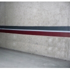 Penový nastenný ochranný samolepiaci profil SoftBumpers – 1500×1000 mm, červeno-bielo-sivá