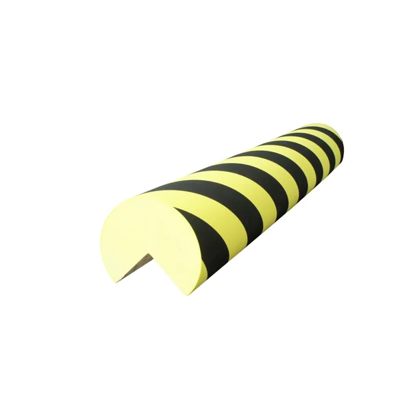 Penový ochranný samolepiaci rohový profil SoftBumpers, tvar ''kruh'' – 1000 × pr. 150 mm, žlto-čierna