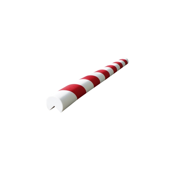 Penový ochranný samolepiaci rohový profil SoftBumpers, tvar ''kruh'' – 730 × pr.40 mm, červeno-biela