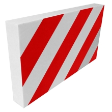 Penový ochranný varovný samolepiaci profil SoftBumpers – 350×200 mm, červeno-biela