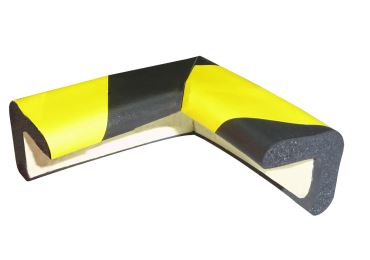 Penový ochranný varovný samolepiaci profil SoftBumpers – 70×30 mm, žlto-čierna