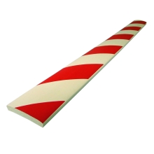 Penový ochranný varovný samolepiaci profil SoftBumpers – 750×60 mm, červeno-biela