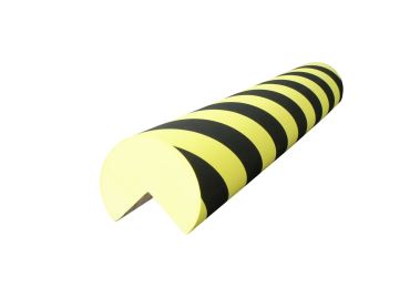 Penový ochranný varovný samolepiaci profil, žlto - čierny, Ø 100 mm