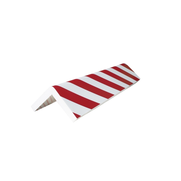 Penový ochranný varovný samolepiaci rohový profil SoftBumpers – 400×75 mm, červeno-biela