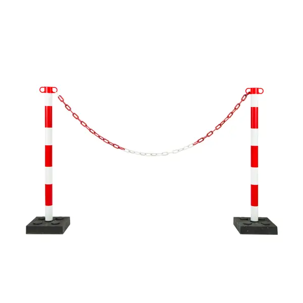 Plastová reťaz – červeno-biela, 25 m × 7,5 mm