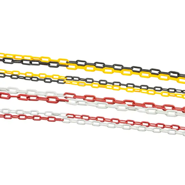 Plastová reťaz – červeno-biela, 25 m × 7,5 mm