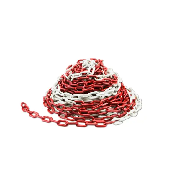 Plastová reťaz – červeno-biela, 25 m × 7,5 mm