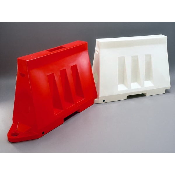 Plastové cestné zvodidlo 80 – PE, biela, 800×400×1160 mm