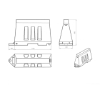 Plastové cestné zvodidlo 80 – PE, červená, 800×400×1160 mm