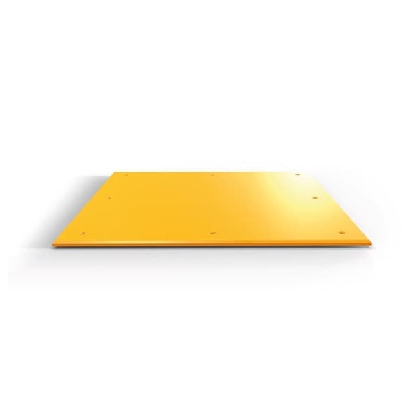 Pláty pod náves Trailer Plate – žltá, 990×990×15 mm, 8× predvrtaný otvor