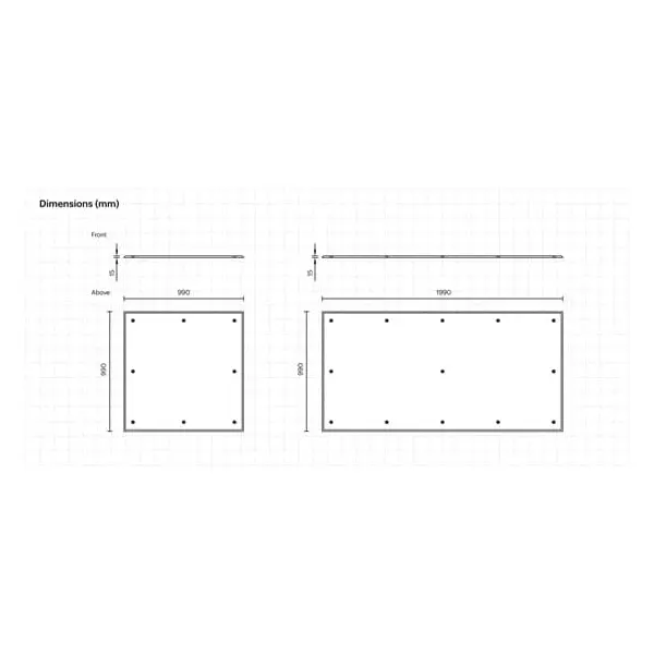 Pláty pod náves Trailer Plate – žltá, 990×990×15 mm, 8× predvrtaný otvor