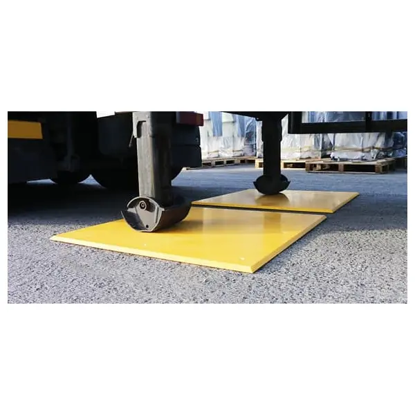 Pláty pod náves Trailer Plate – žltá, 990×990×15 mm, 8× predvrtaný otvor