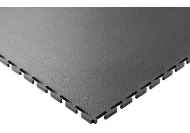 Podlahová dlaždica Ecotile PVC so skrytým spojom – hladký povrch, tmavo sivá, 500×500×10 mm
