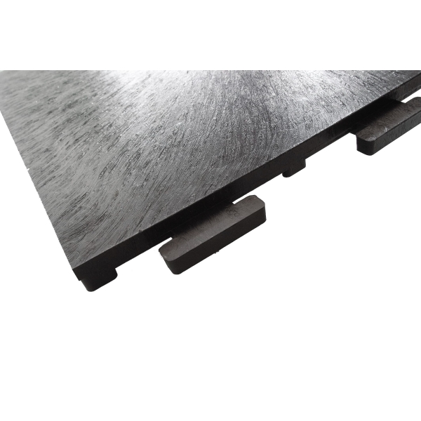 Podlahová dlaždica StandardRecycled z recyklovaného PVC – 445×445×15 mm, zrnitý povrch, čierna