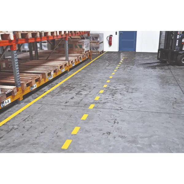 Podlahové vyznačovacie pruhy WT-5124 – PVC, žltá, 75 mm × 25 m