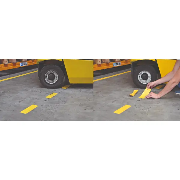 Podlahové vyznačovacie pruhy WT-5124 – PVC, žltá, 75 mm × 25 m