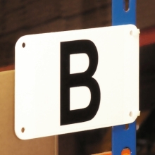 Policové regálové značenie, jednostranné – biely podklad, 300×300 mm, 1-3 znaky