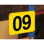 Policové regálové značenie, jednostranné – žltý podklad, 220×450 mm, 1-3 znaky