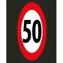 Predformované dopravné značenie "Maximálna povolená rýchlosť – 50 km/h" – termoplast, 3×2 m