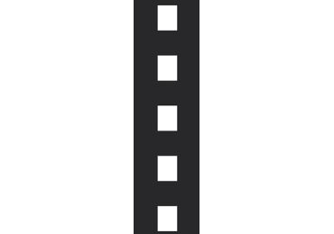 Predformované dopravné značenie "Prerušovaná linia-široká" – termoplast, biela, 500×500 mm, balenie 10 ks