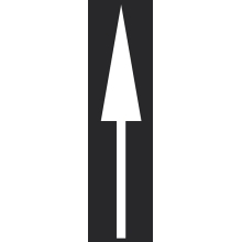 Predformované dopravné značenie "Rovná šípka" – termoplast, biela, 2000×350 mm, balenie 5 ks