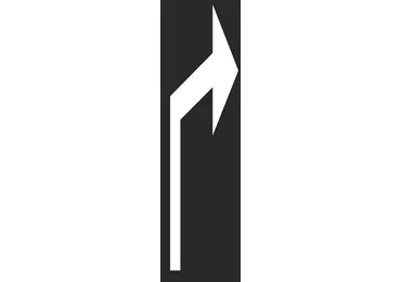 Predformované dopravné značenie "Šípka smer doprava" – termoplast, biela, 2000×500 mm, balenie 5 ks