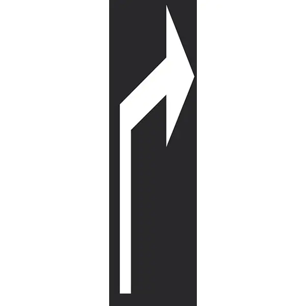 Predformované dopravné značenie "Šípka smer doprava" – termoplast, biela, 4000×1000 mm, balenie 2 ks