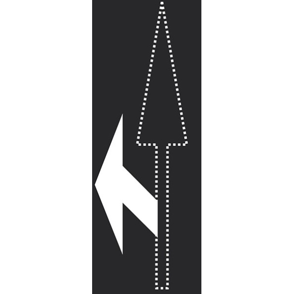 Predformované dopravné značenie "Šípka vľavo" – termoplast, biela, 2000×850 mm, balenie 2 ks