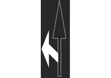 Predformované dopravné značenie "Šípka vľavo" – termoplast, biela