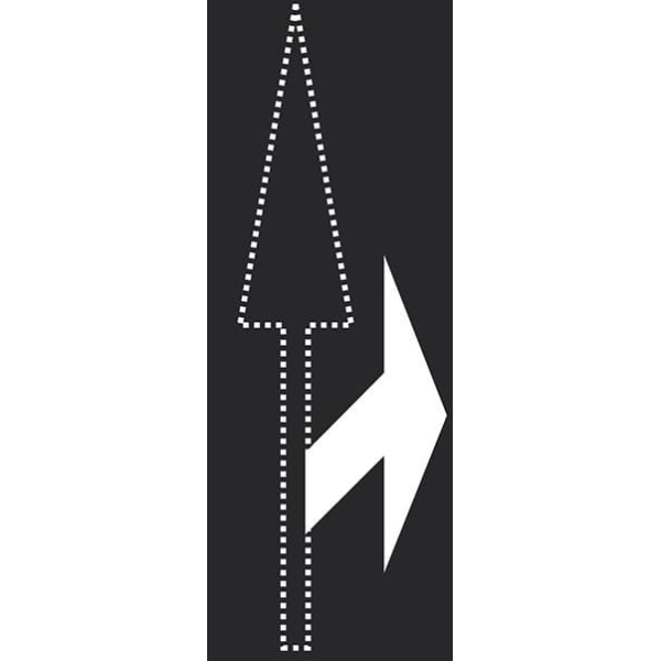Predformované dopravné značenie "Šípka vpravo" – termoplast, biela, 2000×850 mm, balenie 2 ks
