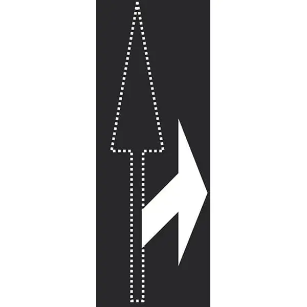 Predformované dopravné značenie "Šípka vpravo" – termoplast, biela, 2000×850 mm, balenie 2 ks