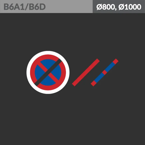 Predformovaná dopravná značka "Zákaz státia/zastavenenia" – termoplast, červeno-modrá, pr. 850 mm