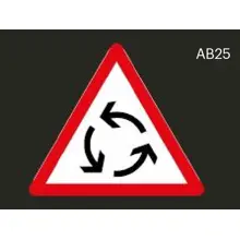 Predformované výstražné dopravné značenie "Križovatka s kruhovým objazdom" – termoplast, 2500×1000 mm