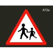 Predformované výstražné dopravné značenie "Pozor deti" – termoplast, 1000×1000 mm