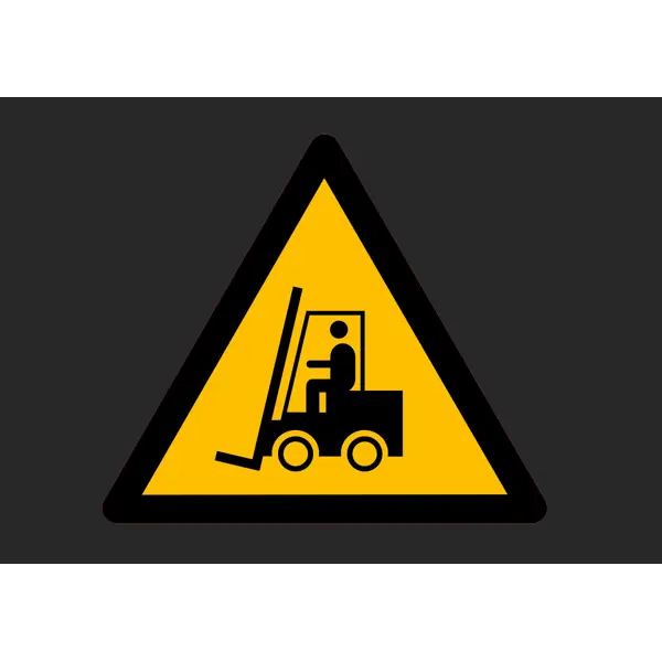 Predformované výstražné značenie "Pozor VZV" – termoplast, čierno-žltá, 1000×1000 mm