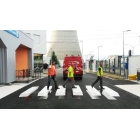 Predformovaný 3D priechod pre chodcov – termoplast, bielo-žltá, 5 pruhov