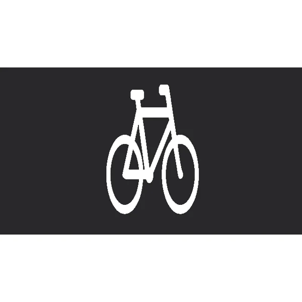 Predtvarovaná dopravná značka ''Cyklista, pravý'' – termoplast, biela, 800×900mm, bal 5 ks